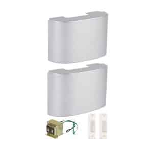 CK2002-BN Two Brushed Polished Nickell Wired Doorbells Two White PushButtons One Transformer