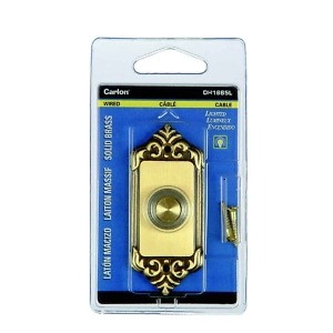 DH1665L Classic Aged Solid Brass Lighted Wired Push Button