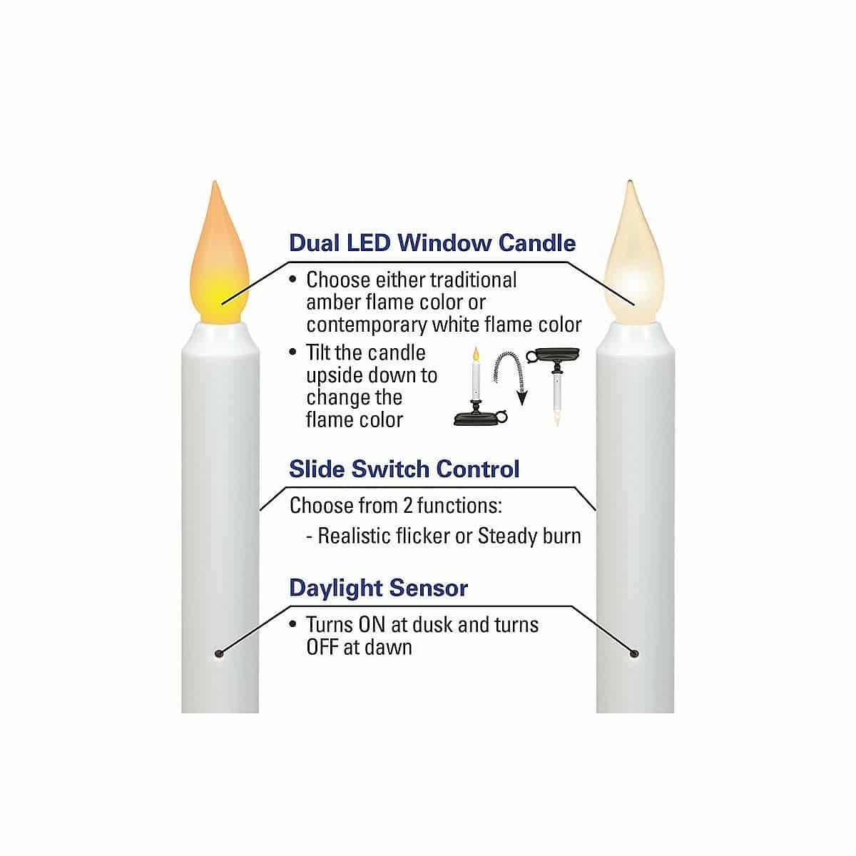 FPC1325 Dual Flame Color Cordless Window Candles